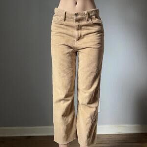 Tan Levi’s corduroy straight ankle jeans